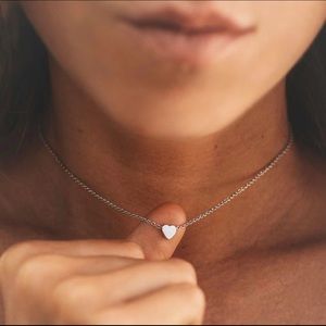 Silver Heart Chain Choker